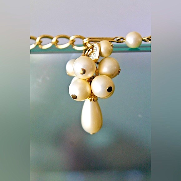 HOBE PEARLS 3PC SET VINTAGE EARRING NECKLACE BRACELET GOLD - Picture 4 of 13